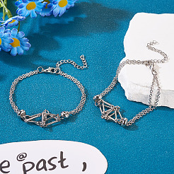 3 Stück Makramee-Beutel aus Messing&nbsp;BJEW-TA0001-12P