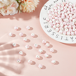 130 шт. фарфоровые бусины ручной работы с принтом PORC-ME0001-12