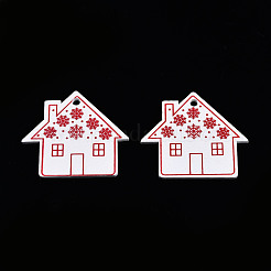 Рождественские большие подвески из окрашенного дерева WOOD-N005-104