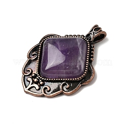 Подвески в форме ромбов из натурального аметиста&nbsp;G-A297-03R-18