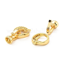 Реечное покрытие латунь микро паве прозрачный кубический цирконий складные застежки&nbsp;KK-E034-23G