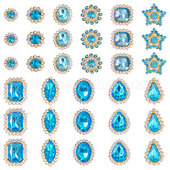 100 шт. пришивные стразы в форме капли/сердца/звезды&nbsp;GACR-TA0001-07F