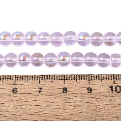 Transparent galvanisieren Glasperlen Stränge&nbsp;EGLA-Q132-6MM-01A-12
