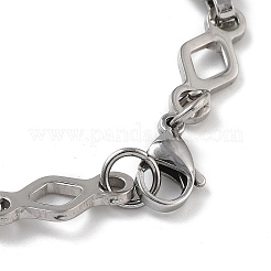 Collana e braccialetti con catena a maglie romboidali e colonna in acciaio inossidabile 201 anti-appannamento&nbsp;SJEW-G083-06P