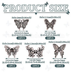 50 шт. 5 стиля тибетских пуговиц с тремя отверстиями на ножке из сплава&nbsp;FIND-TA0005-76