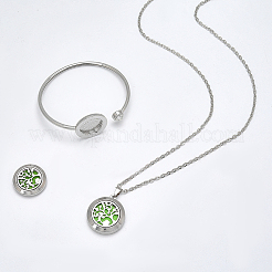 1 открытый браслет-манжета из нержавеющей стали и 1 подвесных ожерелья из нержавеющей стали&nbsp;AJEW-SC0004-06E