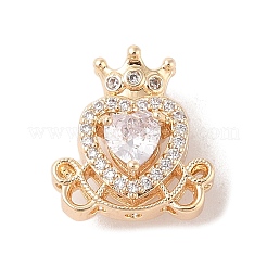 Золотистые латунные бусины с цирконием микро паве KK-B100-036G