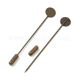 Anstecknadeln aus Messing mit flachem Stab und runder Basis&nbsp;KK-H283-01AB-02