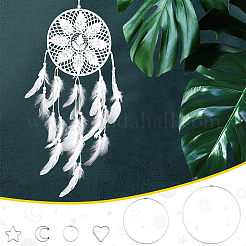 12 шт. 6 стиля железного кольца для самодельной плетеной сети/паутины с перьями&nbsp;IFIN-SP0001-50