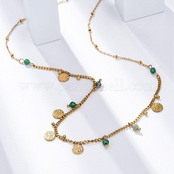 Ожерелья-диски из нержавеющей стали 304 со стразами NJEW-U026-02G