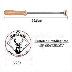 鉄のスタンプのブランディング  ケーキ/木/革用  鹿の模様  30mm&nbsp;AJEW-WH0138-0219