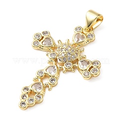 Pendentifs avec zircon cubiques à micro-pavés en laiton&nbsp;KK-H279-09G-03
