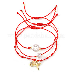 3 шт. браслет с имитацией жемчуга и латунными подвесками&nbsp;OQ8037-5