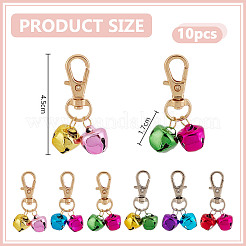10 Stück 2 Farben Eisenglocke Haustierhalsband Anhänger Dekoration&nbsp;HJEW-DR00158