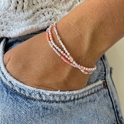 3-teiliges Set aus dehnbarem Armband aus Glasperlen für Damen&nbsp;YT3282-2