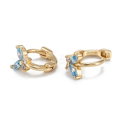 Pendientes de aro de circonio cúbico brillante de mariposa para niña mujer&nbsp;EJEW-H126-26G-A