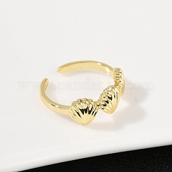 Латунные регулируемые открытые манжеты для женщин RJEW-R032-03G