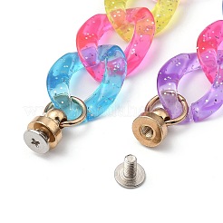 Прозрачная блестящая пудра акриловая цепочка для брелков своими руками HJEW-JM00400-07