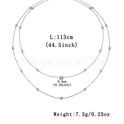 Ожерелья из стерлингового серебра с круглыми звеньями и прозрачными кубическими цирконами ID1679-4