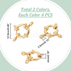 8 шт. 2-х цветные пружинные застежки из нержавеющей стали 304 STAS-UN0022-18