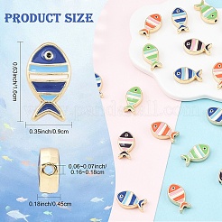 20 шт. эмалевые бусины из сплава светло-золотистого тона&nbsp;FIND-YW0010-21