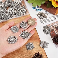 40 шт. 4-х стилевые тибетские сплавные многорядные звенья FIND-SC0003-64