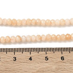 染め天然マレーシアジェイド翡翠ロンデルビーズ連売り  多面カット  ライトサーモン  4x2~3mm  穴：1mm  約110~115個/連  14インチ&nbsp;G-E316-2x4mm-36