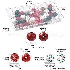 50 шт. двухцветные рождественские деревянные европейские бусины WOOD-FS0002-43