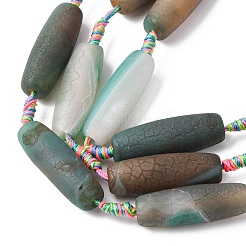 Нити из матовых натуральных зеленых ониксовых агатовых бусин&nbsp;G-P605-M02-01