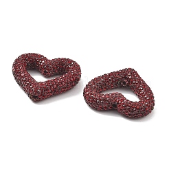 Бусины из полимерной глины в форме сердца со стразами CLAY-NH0001-09A-03