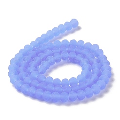 Hebras de cuentas de vidrio de color sólido de imitación de jade&nbsp;EGLA-A034-J3mm-MD03