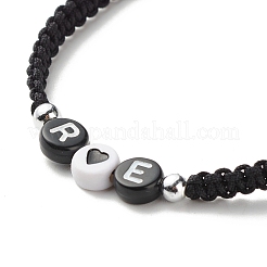 Браслет из плетеных бусин с любовным письмом&nbsp;BJEW-JB07157