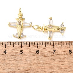 Pendenti in zirconi cubici trasparenti in micro pavè di ottone&nbsp;CU-E003-04G