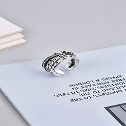 調整可能真鍮製カフ指輪  アンティークシルバー  usサイズ8（18.1mm）&nbsp;RJEW-BB70600