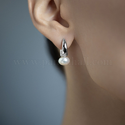 925 круглые серьги-кольца из стерлингового серебра с пресноводным жемчугом JB1636