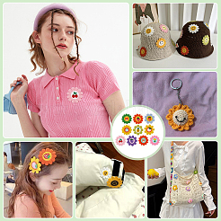 50 шт. 10-цветные полиэстеровые нитки для вышивки подсолнечника для пришивания нашивок&nbsp;PATC-PH0001-45