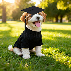 Polyester Hunde- und Katzenkleidung Abschlussfeierkostüm&nbsp;AJEW-WH20115-16A