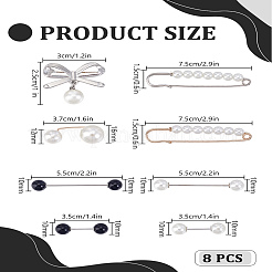 1 набор брошей-булавок из искусственного жемчуга из сплава смолы&nbsp;JEWB-LP0004-21