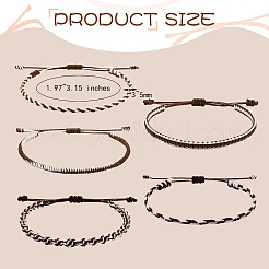 5 stücke 5 stil nylonfaden gewebte geflochtene armbänder set&nbsp;BJEW-SW00052
