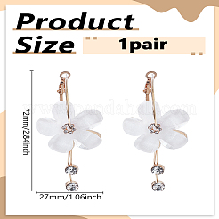 1 пара акриловых сережек-колец с цветком&nbsp;EJEW-LP0013-10B