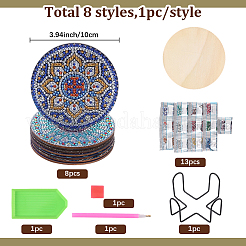 DIY 5D Diamantmalerei Mandala Thema Tassenmatte Kits&nbsp;AJEW-SC0004-12