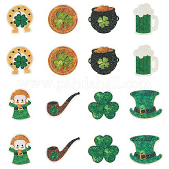 40 pieza de 8 estilos de parches bordados de poliéster para coser del Día de San Patricio&nbsp;PATC-TA0001-60
