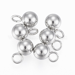 変色しにくい304ステンレススチールチャーム  ラウンド  ステンレス鋼色  10x6mm  穴：2.5mm&nbsp;STAS-E146-01C-P