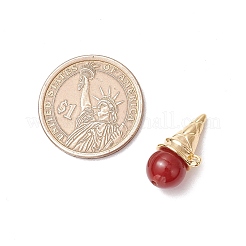 4 шт. 4 стиля подвески в виде мороженого из натурального сердолика&nbsp;PALLOY-TA00225