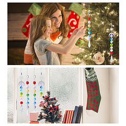 6 шт. 2 стиля гальванизированных восьмиугольных стеклянных бусин подвесные украшения HJEW-SC0001-32