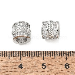 Messing Micro Pave klare Zirkonia europäische Perlen&nbsp;CU-CBA42CA-07P