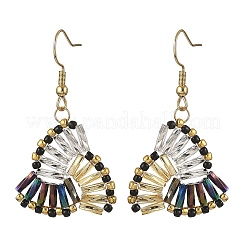 Pendientes colgantes de acero inoxidable 304 con cuentas de vidrio&nbsp;EJEW-MZ00821-01