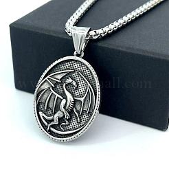 Скандинавские викинговые ретро-ожерелья из нержавеющей стали с драконом для мужчин AS6339