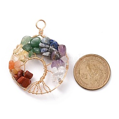 Большие подвески из медной проволоки из натурального камня PALLOY-JF01434-01