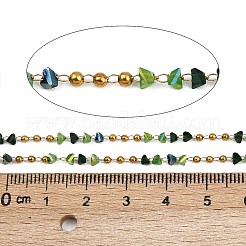 Цепочки из нержавеющей стали 304 ручной работы с бусинами CHS-P022-02G-01